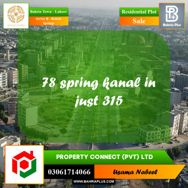 Residential Plot for Sale in Sector B - Bahria Springs -  Bahria Town, Lahore - (BP-209628)