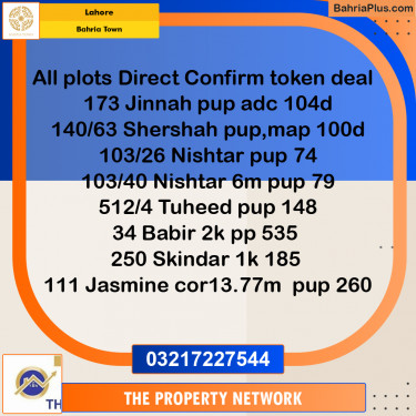 Residential Plot for Sale in Bahria Town, Lahore - (BP-209692)