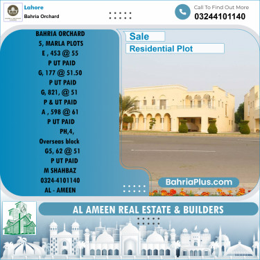 Residential Plot for Sale in Bahria Orchard, Lahore - (BP-209722)