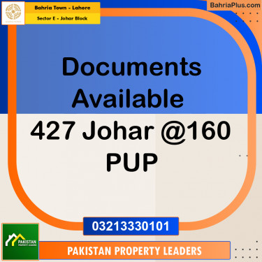 10 Marla Residential Plot for Sale in Sector E - Johar Block -  Bahria Town, Lahore - (BP-209735)