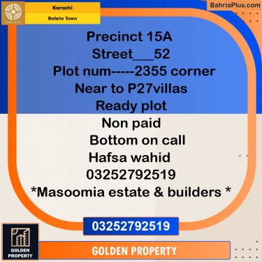 125 Sq. Yards Residential Plot for Sale in Bahria Town, Karachi - (BP-209834)