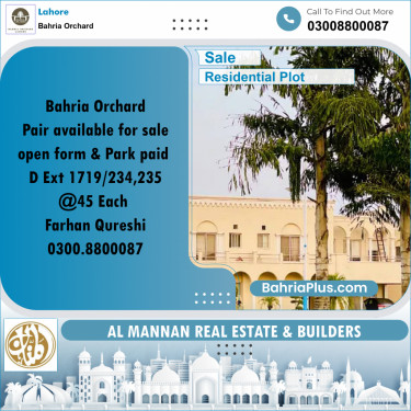 Residential Plot for Sale in Bahria Orchard, Lahore - (BP-209838)
