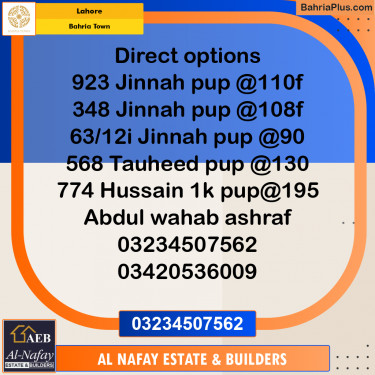 Residential Plot for Sale in Bahria Town, Lahore - (BP-209880)
