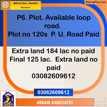 250 Sq. Yards Residential Plot for Sale in Precinct 6 -  Bahria Town, Karachi - (BP-209943)