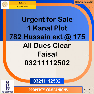 Residential Plot for Sale in Bahria Town, Lahore - (BP-209970)
