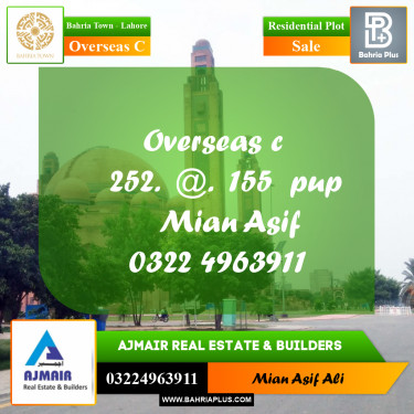 Residential Plot for Sale in Overseas C -  Bahria Town, Lahore - (BP-209976)