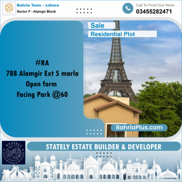 5 Marla Residential Plot for Sale in Sector F - Alamgir Block -  Bahria Town, Lahore - (BP-209979)