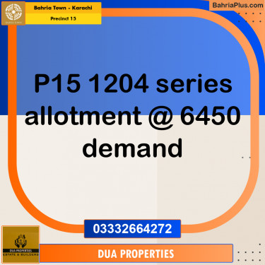Residential Plot for Sale in Precinct 15 -  Bahria Town, Karachi - (BP-209985)