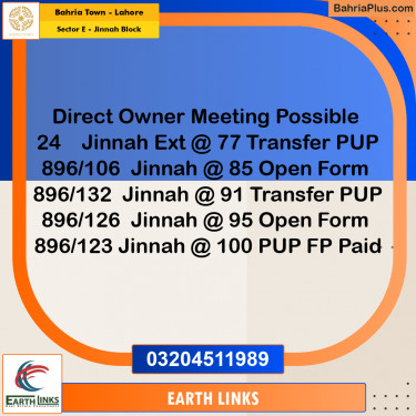 5 Marla Residential Plot for Sale in Sector E - Jinnah Block -  Bahria Town, Lahore - (BP-210012)