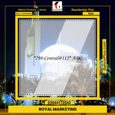10 Marla Residential Plot for Sale in Phase 1 - Central District -  Bahria Orchard, Lahore - (BP-210045)