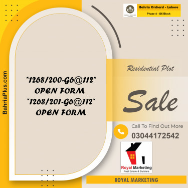 1 Kanal Residential Plot for Sale in Phase 4 - G6 Block -  Bahria Orchard, Lahore - (BP-210048)