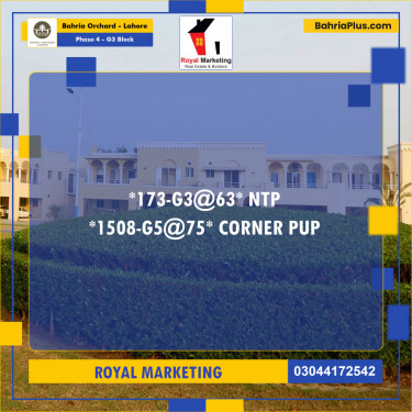 10 Marla Residential Plot for Sale in Phase 4 - G3 Block -  Bahria Orchard, Lahore - (BP-210110)