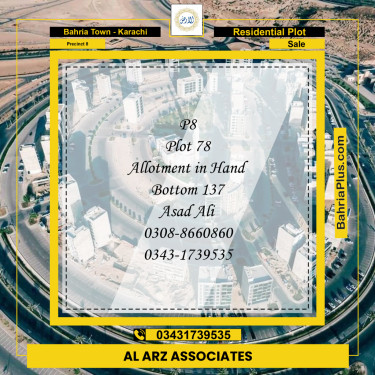272 Sq. Yards Residential Plot for Sale in Precinct 8 -  Bahria Town, Karachi - (BP-210139)