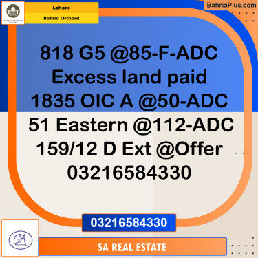 Residential Plot for Sale in Bahria Orchard, Lahore - (BP-210148)