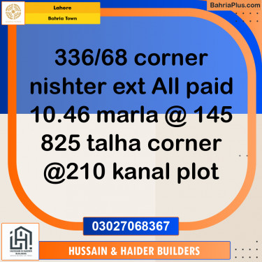 Residential Plot for Sale in Bahria Town, Lahore - (BP-210158)
