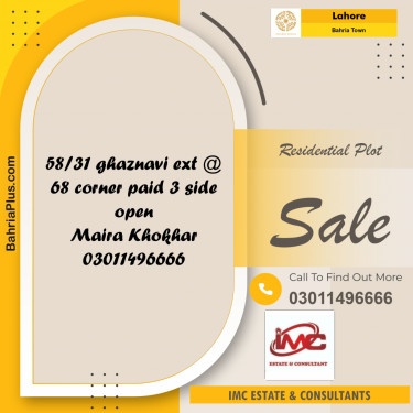 Residential Plot for Sale in Bahria Town, Lahore - (BP-210324)