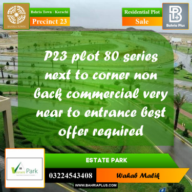 Residential Plot for Sale in Precinct 23 -  Bahria Town, Karachi - (BP-210408)