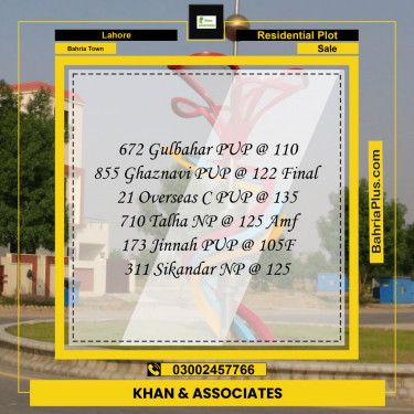 Residential Plot for Sale in Bahria Town, Lahore - (BP-210412)