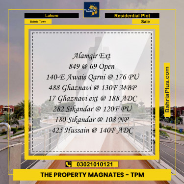Residential Plot for Sale in Bahria Town, Lahore - (BP-210414)