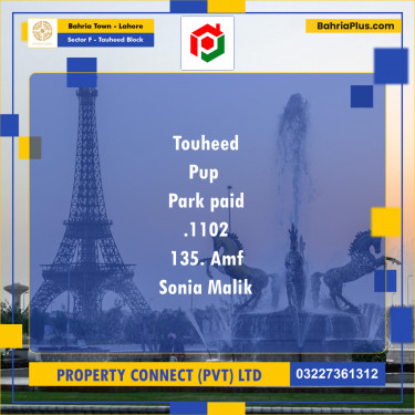 Residential Plot for Sale in Sector F - Tauheed Block -  Bahria Town, Lahore - (BP-210422)