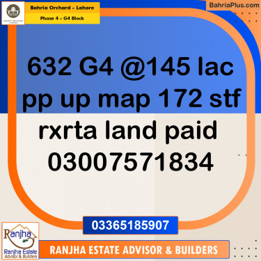 20 Kanal Residential Plot for Sale in Phase 4 - G4 Block -  Bahria Orchard, Lahore - (BP-210445)