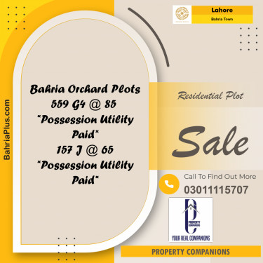 Residential Plot for Sale in Bahria Town, Lahore - (BP-210547)