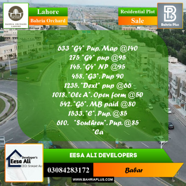 Residential Plot for Sale in Bahria Orchard, Lahore - (BP-210593)