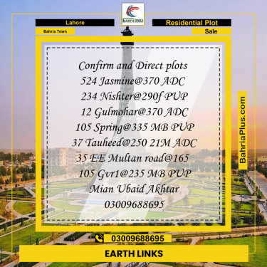 Residential Plot for Sale in Bahria Town, Lahore - (BP-210652)