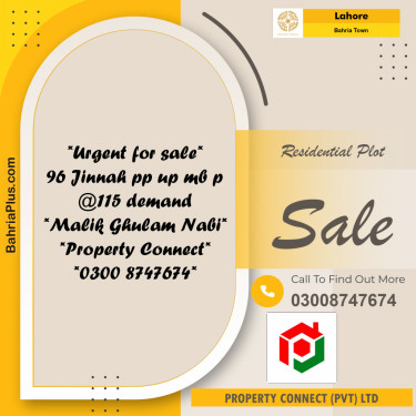 Residential Plot for Sale in Bahria Town, Lahore - (BP-210674)