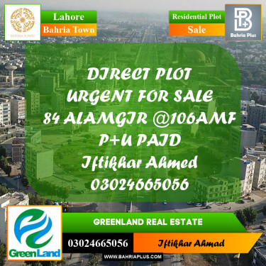 Residential Plot for Sale in Bahria Town, Lahore - (BP-210755)