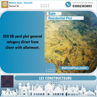 250 Sq. Yards Residential Plot for Sale in Precinct 34 -  Bahria Town, Karachi - (BP-210768)