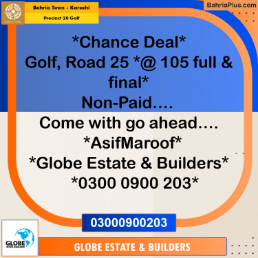 500 Sq. Yards Residential Plot for Sale in Precinct 20 Golf -  Bahria Town, Karachi - (BP-210832)