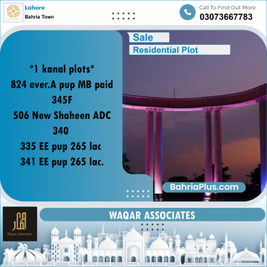 Residential Plot for Sale in Bahria Town, Lahore - (BP-210950)
