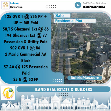 Residential Plot for Sale in Bahria Town, Lahore - (BP-210954)