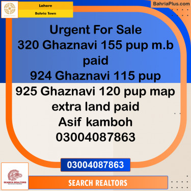 Residential Plot for Sale in Bahria Town, Lahore - (BP-211021)