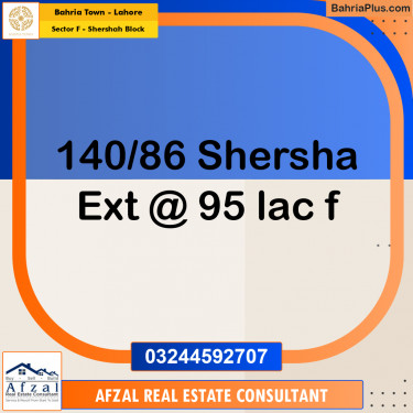 5 Marla Residential Plot for Sale in Sector F - Shershah Block -  Bahria Town, Lahore - (BP-211050)