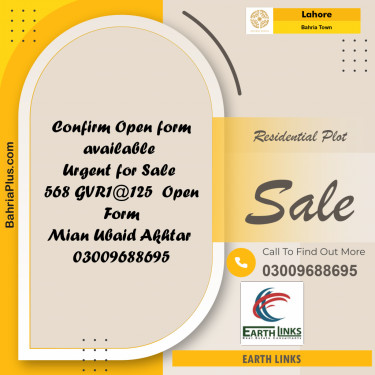 Residential Plot for Sale in Bahria Town, Lahore - (BP-211068)