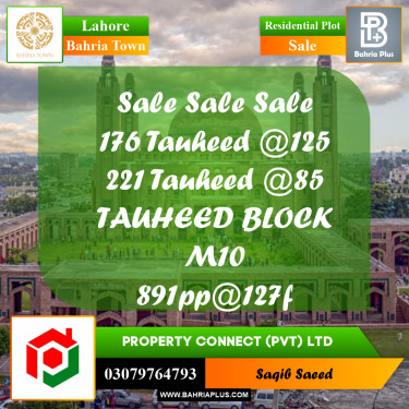 Residential Plot for Sale in Bahria Town, Lahore - (BP-211107)