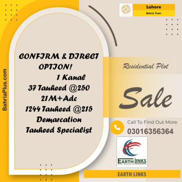 Residential Plot for Sale in Bahria Town, Lahore - (BP-211215)