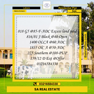 Residential Plot for Sale in Bahria Orchard, Lahore - (BP-211227)