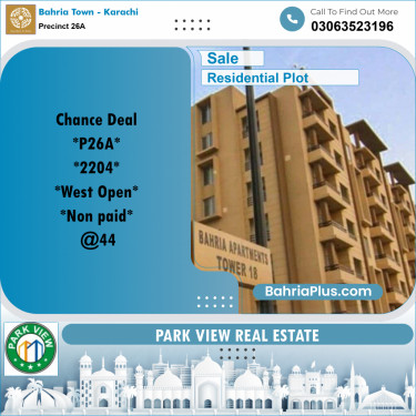 125 Sq. Yards Residential Plot for Sale in Precinct 26A -  Bahria Town, Karachi - (BP-211234)