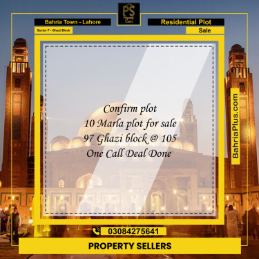 10 Marla Residential Plot for Sale in Sector F - Ghazi Block -  Bahria Town, Lahore - (BP-211249)