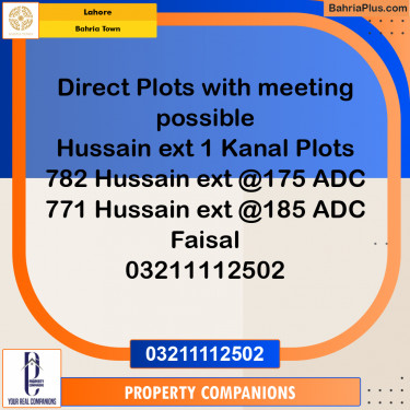 Residential Plot for Sale in Bahria Town, Lahore - (BP-211252)