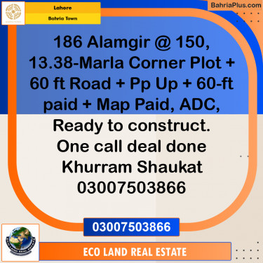 Residential Plot for Sale in Bahria Town, Lahore - (BP-211322)