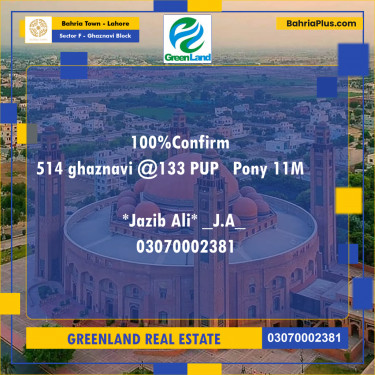 10 Marla Residential Plot for Sale in Sector F - Ghaznavi Block -  Bahria Town, Lahore - (BP-211392)
