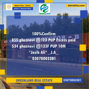 10 Marla Residential Plot for Sale in Sector F - Ghaznavi Block -  Bahria Town, Lahore - (BP-211393)