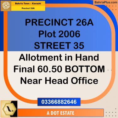 125 Sq. Yards Residential Plot for Sale in Precinct 26A -  Bahria Town, Karachi - (BP-211507)