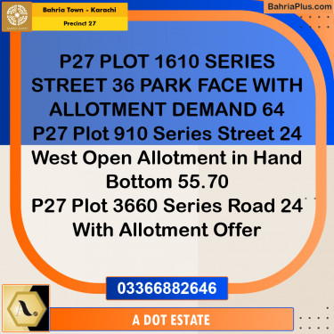 125 Sq. Yards Residential Plot for Sale in Precinct 27 -  Bahria Town, Karachi - (BP-211510)