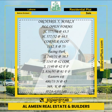 Residential Plot for Sale in Bahria Orchard, Lahore - (BP-211558)