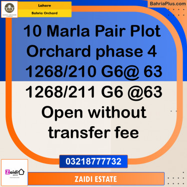 Residential Plot for Sale in Bahria Orchard, Lahore - (BP-211570)